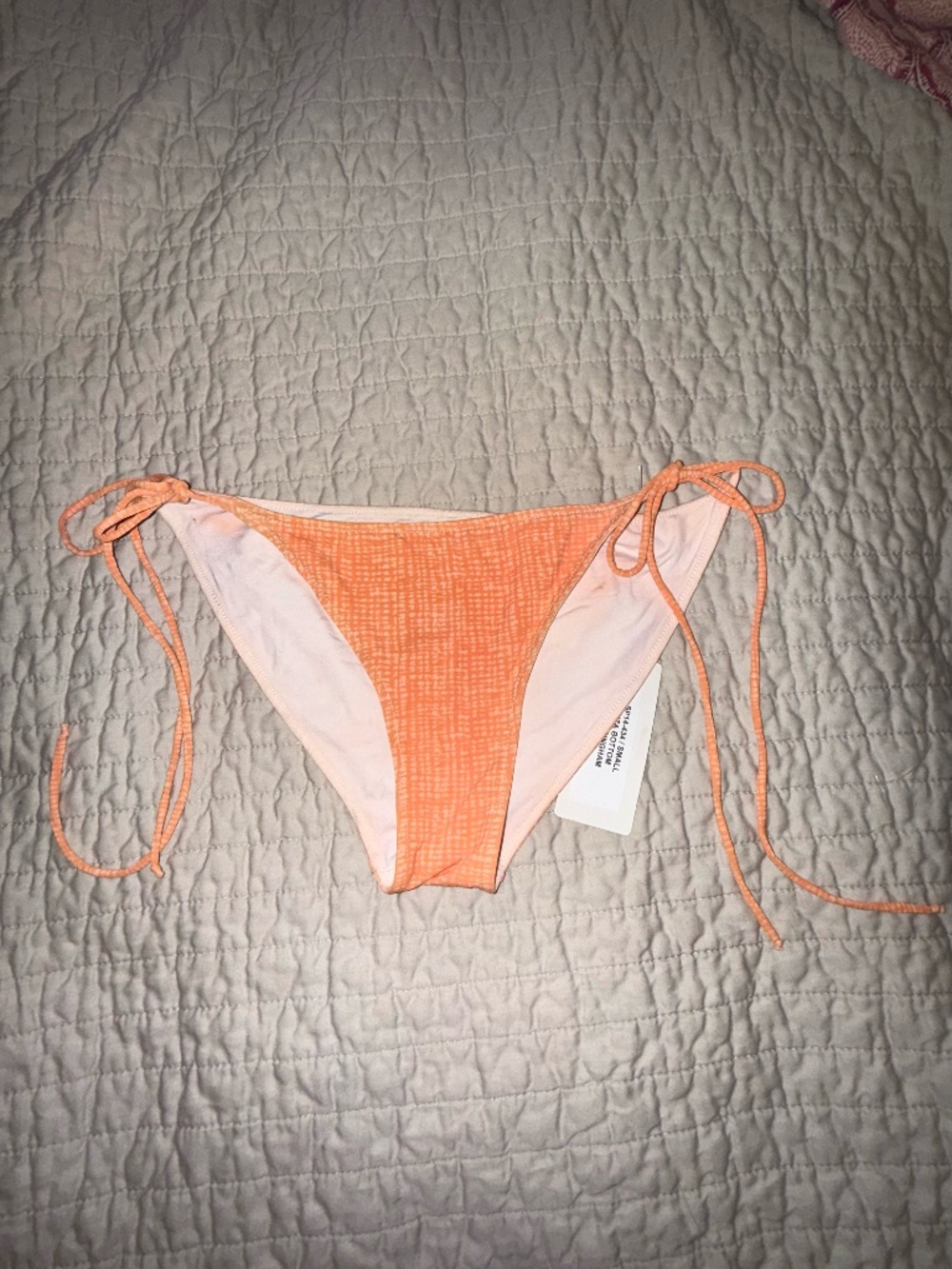 Rachel Pally Small S malibu bikini bottoms orange print tie side